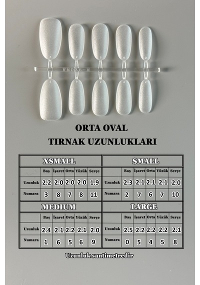 100 Adet Jel Tips Medıum Beden Orta Oval Protez Takma Tırnak Seti Medıum