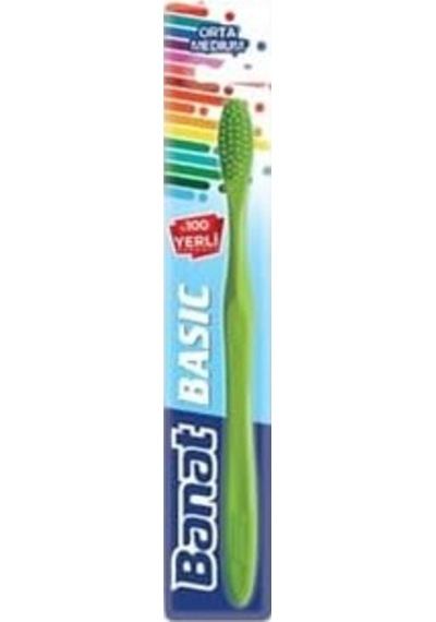 Basic Diş Fırçası Kırmızı Açık Ahşap