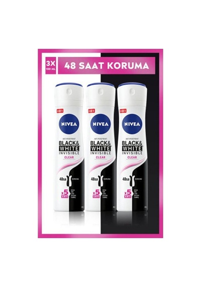 Nivea Deo Sprey Kadın Deodorant İnvisible Clear 150ml - 3 Adet