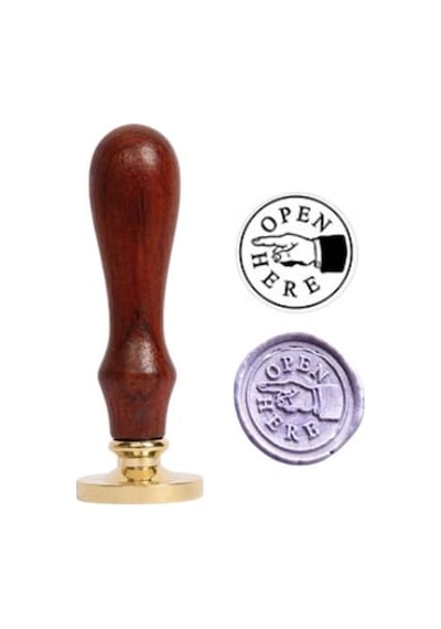 Mektup Damga Mühürü Open Here + 30 Mühür Mumu + Eritme Kaşığı