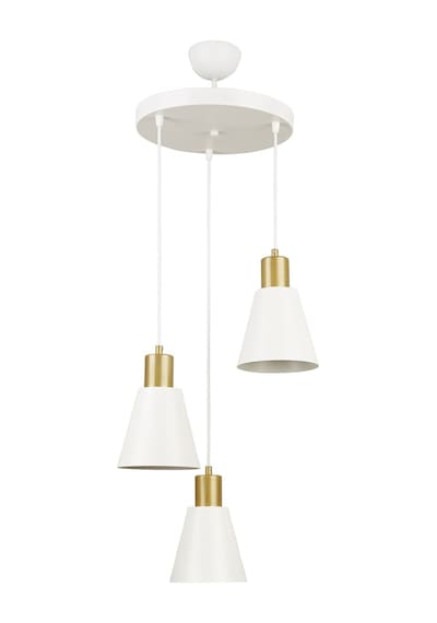 Trend Özel Tasarım Modern Cafe Mutfak Salon Beyaz Renk Gold Detay Sarkıt 3 Lü Avize Diğer