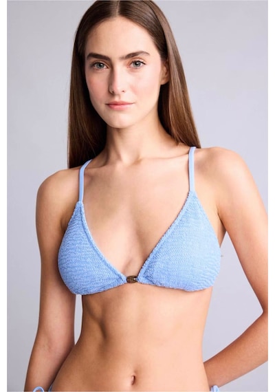 Defacto Regular Fıt Kırışık Dokulu Mavi Bikini Üstü E0205ax26smbe552 Mavi-be552