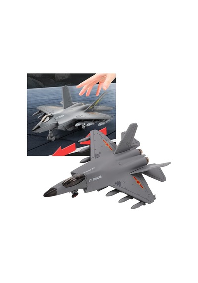J-31 Gyrfalcon Işıklı Sesli Metal Savaş Uçağı - Geriye Çek Bırak Model Oyuncak Uçak 22 Cm