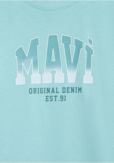 Mavi - Mavi Logo Baskılı Mavi Tişört 7610386-71748 Mavi