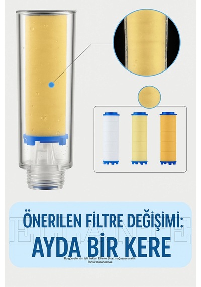 Yeni Nesil Filtreli Duş Başlığı + 1 Yedek Filtre Yüksek Basınçlı & Su Tasarruflu Çok Renkli