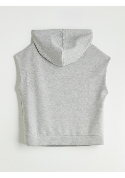 Lcw Modest Gri Kanguru Cepli Kadın Hoodie