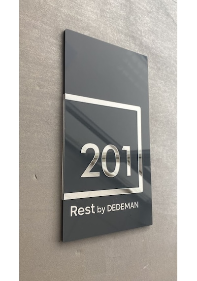 Parlak Antrasit Serisi Özelleştirilebilir Kapı Numarası