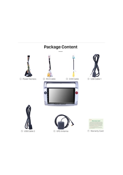 Cıtroen C4 2004-2009 Multimedya Navigasyon Usb Kamera Carplayer 4 Ram
