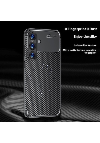 Samsung Galaxy S25 FE Uyumlu Silikon Kılıf Karbon Desenli Darbe Emici Autofocus Koruma Kapak