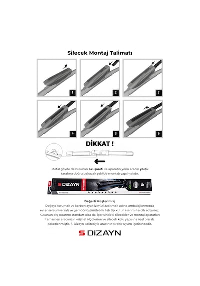 S-dizayn Citroen C-elysee Ön Cam Silecek Seti 2012 Üzeri Premium Araca Özel 60-40 Cm A+ Kalite