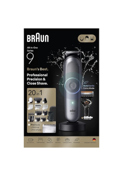 Braun Hepsi Bir Arada Series 9, 20 Si 1 Arada Tıraş Kiti, Problade, Bodygentle Modu, Aıo9500