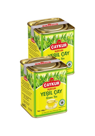 Burcum Yeşil Dökme Çay Teneke Kutu 100 Gr. İkili Paket