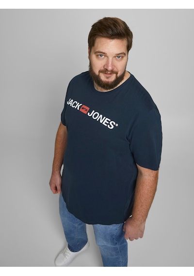 Jack & Jones Jack&Jones Sıfır Yaka Büyük Beden Lacivert Erkek T Shirt 12184987 001