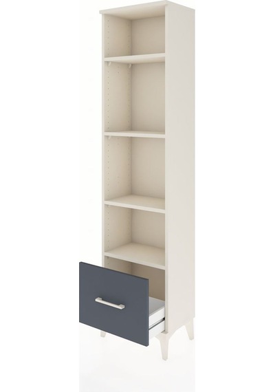 Arges Dolap 4 Raflı Tek Çekmeceli 44x30x182 Aytaşı-antrasit Aytaşı