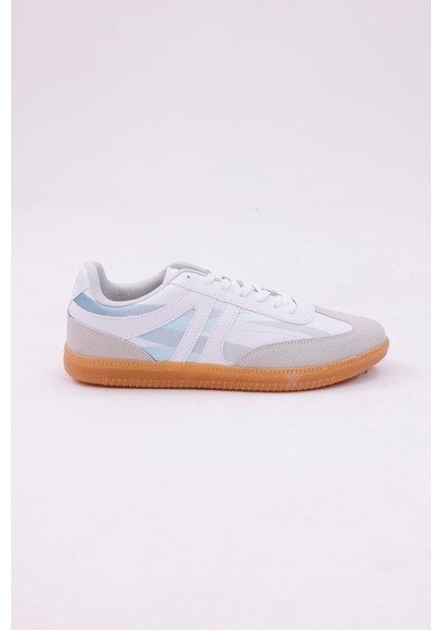 Dijital Baskı Unisex Beyaz-mavi Sneaker Ayakkabı Beyaz-mavi