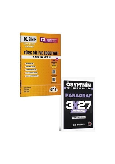 Ens 2027 10. Sınıf Türk Dili Ve Edebiyatı Etkinlikli Soru Bankası+ Evp Akademi Paragraf