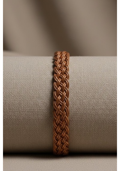 Kadın Bakır Bileklik Örgü Model Otantik Vintage %100 Has Bakır Bileklik Diğer
