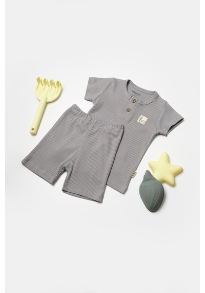 BabyCosy Bebek Şort Ve Tişört Takımı, %50 Bambu - %50 Organik Pamuk, Bebek Ve Yenidoğan Serisi - Csyb9044
