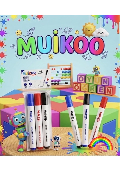 4 Paket 3'lü Beyaz Tahta Kalemi Seti - Kırmızı, Mavi, Siyah Kırmız/mavi/siyah
