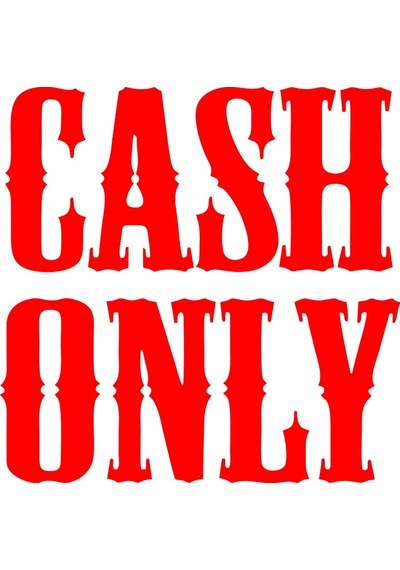 Cash Only Araba Sticker 17x17 Cm Kırmızı