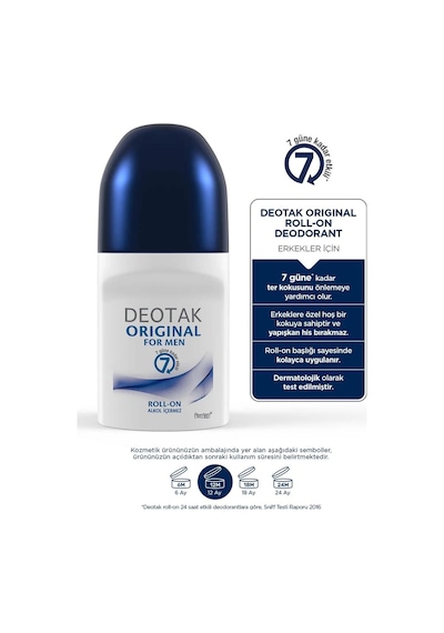 Deotak Original Erkek 7 Güne Kadar Etkili Roll-On Deodorant 35 ML x 2 adet