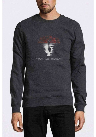 Twenty One Pilots Blurryface Shadow Baskılı Füme Erkek Sweatshirt