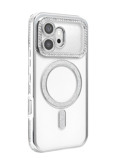 Newface Huawei Honor 600 Joke Simli Magneticsafe Kılıf Gümüş