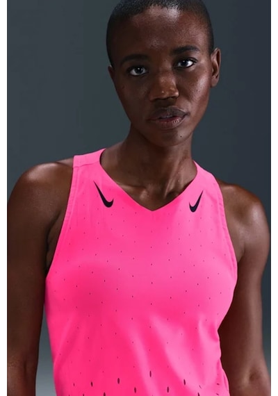 Nike Dri Fit Aeroswift Running Adv Singlet Tank Top Pink Lazer Kesim Koşu Atleti Pembe