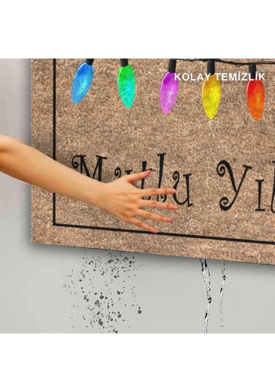 Dekoratif Kapı Önü Paspası - Kaymaz Taban 60 Çok Renkli