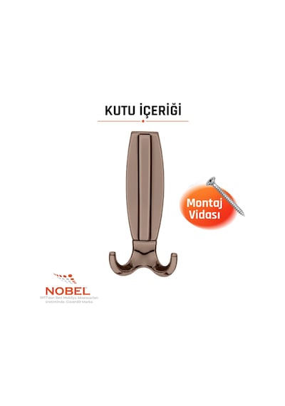 Best Lüks Portmanto Askı, Metal, Vestiyer Askı, 230 Gr, Dolap Askılık, Duvar Askılığı, Bronz Vidalı