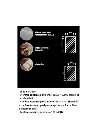 Mandaş Tekstil Standart Çamaşır Yıkama Filesi 50x70 Tr Diğer
