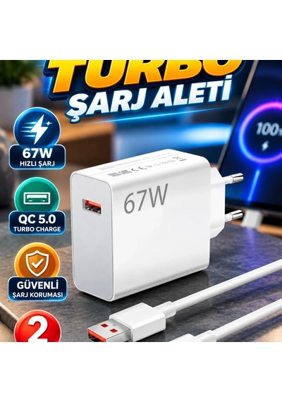 Vivo Y20 Y35 Y55 Uyumlu 67w Hızlı Şarj Adaptörü Qc 5.0 Turbo Charge