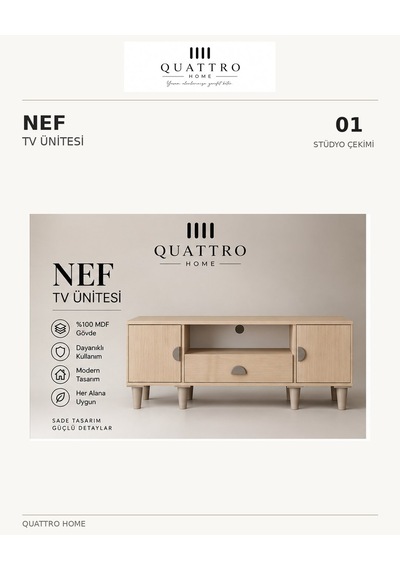 Nef Tv Ünitesi Sehpası Ahşap