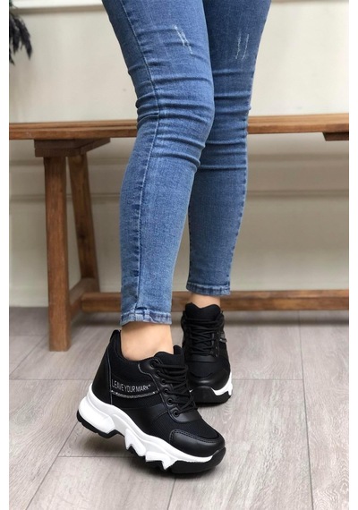 Flet 209 Siyah-beyaz Kadın Spor Sneaker Siyah