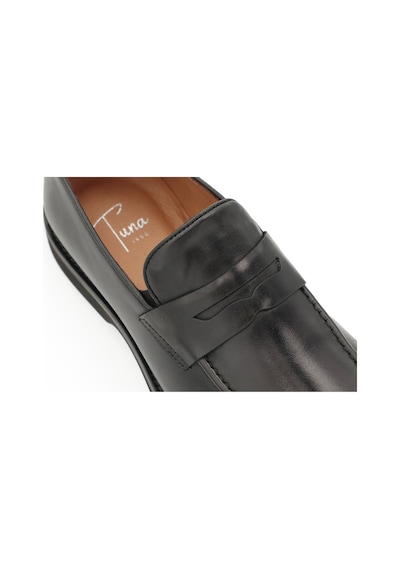 Hakiki Antik Deri Eva Taban Loafer Model Erkek Ayakkabı - Tuna 3898 Siyah