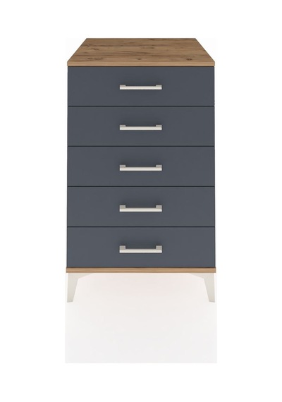 Kronos Komodin 5 Çekmeceli 60x59x96 Çam-antrasit Çam