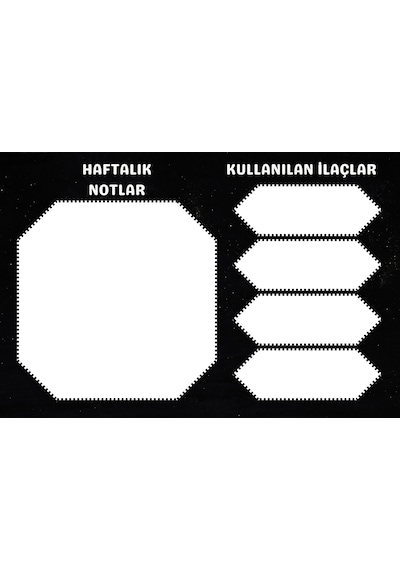 Diyabet Ölçüm Takip Çizelgesi Defteri A Kalite Özel Tasarım 3 Aylık A5 Siyah-beyaz