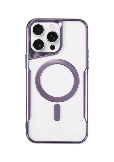 Newface Apple İphone 15 Pro Max Kılıf Boyi Magsafe Silikon Kapak - Derin Mor
