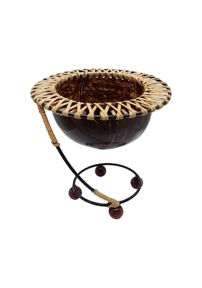 Hindistan Cevizi Şekerlik Spiral Coconut Metal Ayaklı Coconat Kase No 2