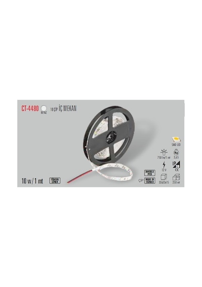Ct-4480 10ç Iç Mekan Beyaz Led Şerit 5 Mt Cata