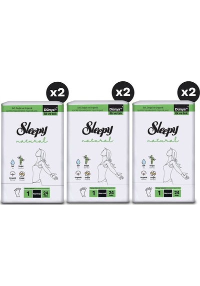 Sleepy Natural Ultra Hassas Hijyenik Ped Mega Fırsat Paketi Normal 3 x 48'li