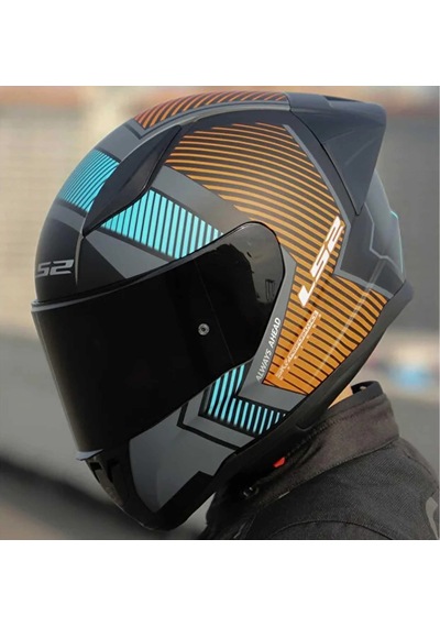 Ls2 Rapid 2 Extra Full Face Motosiklet Kaskı Şeffaf + Siyah Vizörlü Mat Gri - Neon Turuncu