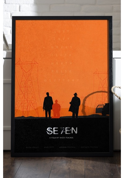 Seven Siyah Ahşap Çerçeveli Poster, Film Duvar Tablosu