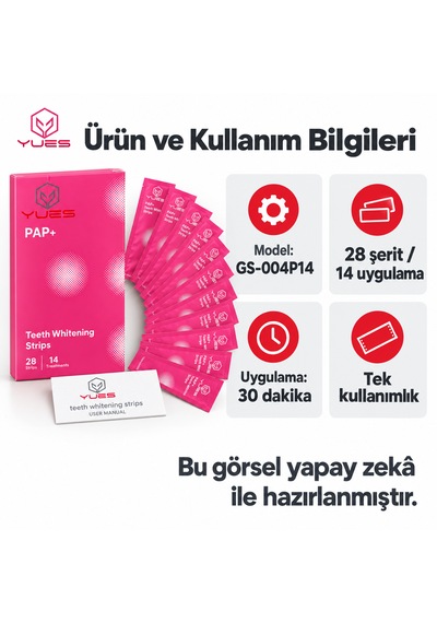 Yues Pap+ Diş Beyazlatma Bandı 28 Şerit 14 Uygulama