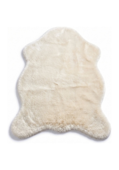 Merplush Peluş Post Halı 100x150 Cm Süet Taban Yumuşak Kürk Görünümlü Yatak Odası Halısı Ekru