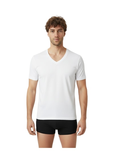 Blackspade Erkek V-yaka T-shirt Aura 9508 Beyaz