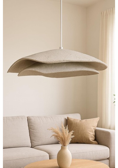 Karbon Beton Avize Tekli Sarkıt Modern Tavan Aydınlatma, E27 Duy, 50 65 Cm, 65 Cm Yükseklik Marvante Handmade Diğer