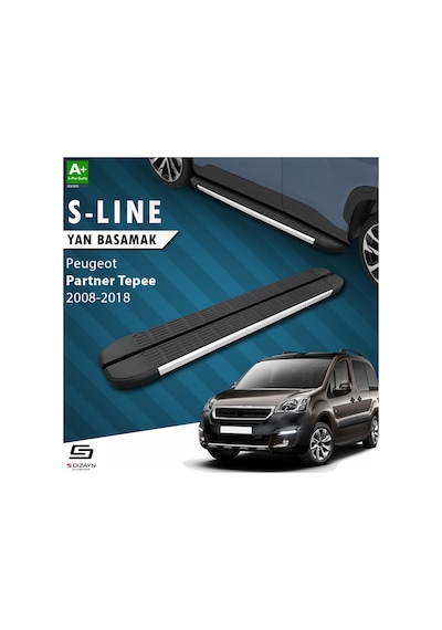 S-dizayn Peugeot Partner 2 Tepee S-line Aluminyum Yan Basamak 193 Cm 2008-2018 A+ Kalite