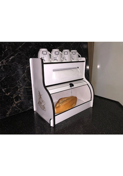 Demonte Ekmeklik New Bread Box,havlu Peçetelik Saklama Gözlü ,baharatlık Rafı,dekoratif Çok Renkli