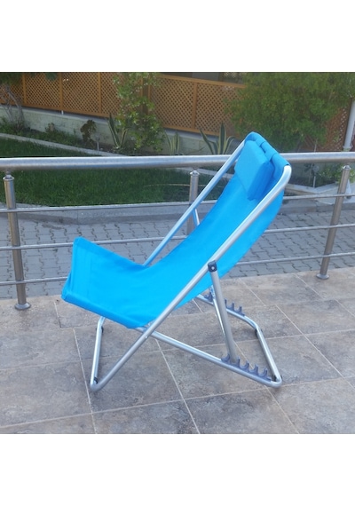 Depolife Depolife Plaj Sandalye Koltuk Şelong Katlanır Yastıklı 5 Kademeli (458038763)